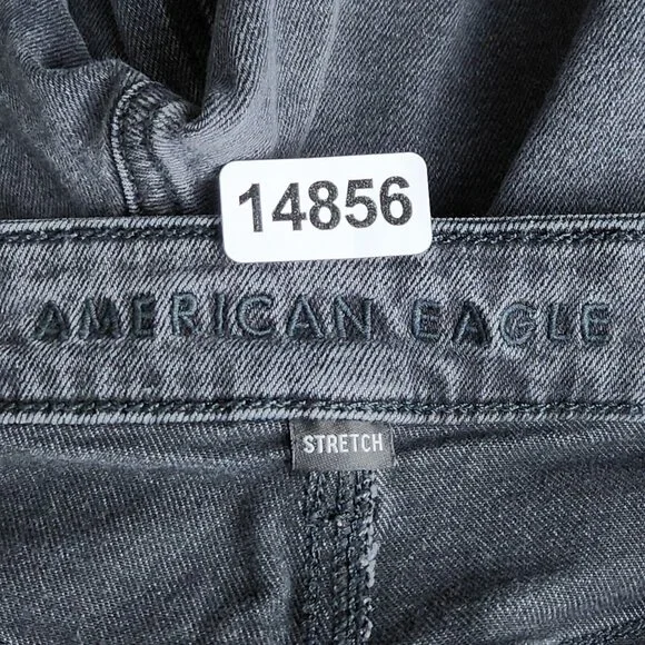 American Eagle Jeans Womens 6 Washed Black Mom Jean Stretch High Rise Denim - Picture 9 of 12
